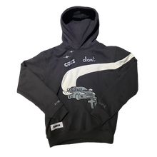 Load image into Gallery viewer, Raees - Cars Don’t Fly Hoodie (Gun Metal Grey + White Swoosh)